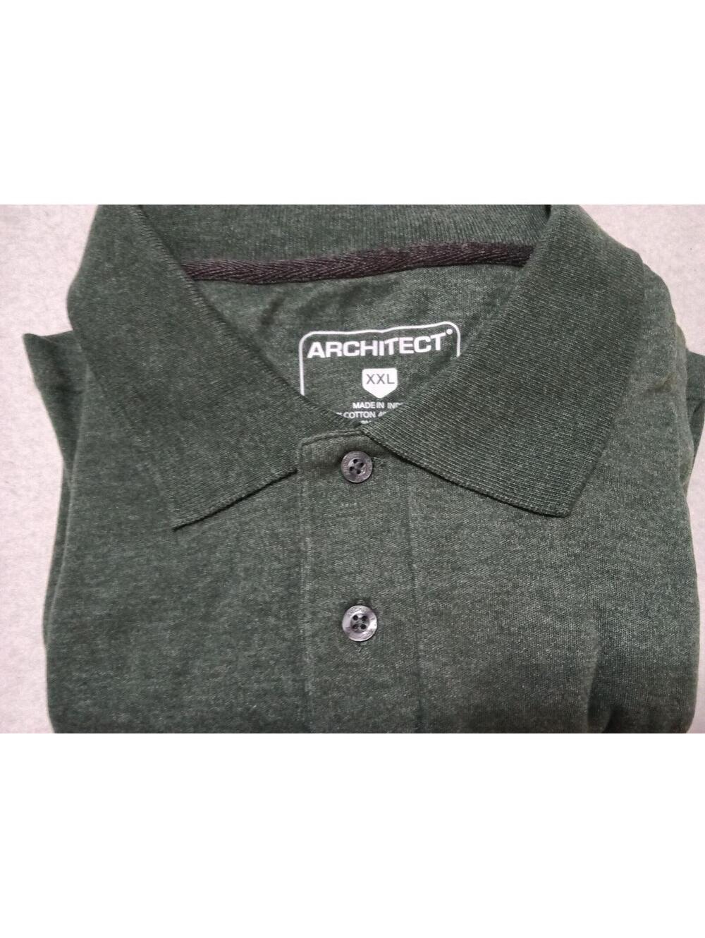 Architect Men's Long Sleeve Polo Shirt XXL Green